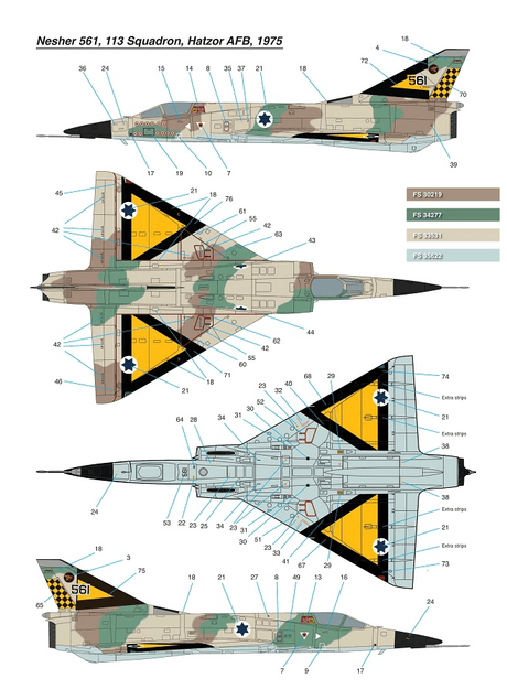 Kinetic MODEL AIRCRAFT Kinetic 1/48 IAI Nesher 2 in 1 Single or Double Seat Kit