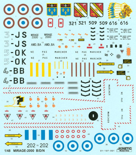 Kinetic MODEL AIRCRAFT Kinetic 1/48 Mirage 2000B/D/N Kit