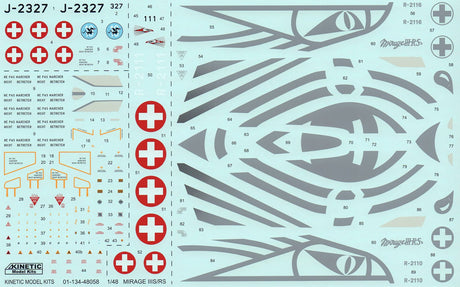 Kinetic MODEL AIRCRAFT Kinetic 1/48 Swiss Air Force Mirage IIIS/RS Kit