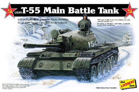 Lindberg MILITARY MODEL Lindberg 1/35 USSR T55 Tank Kit