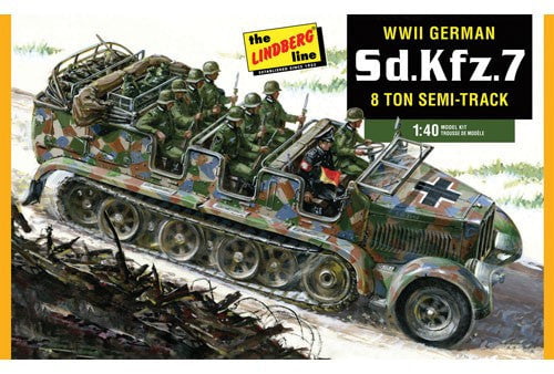 Lindberg MILITARY MODEL Lindberg 1/40 German SdKfz7 8-Ton Halftrack Kit