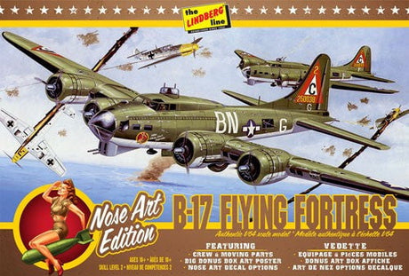 Lindberg MODEL AIRPLANES Lindberg 1/64 B17G Flying Fortress Nose Art Edition Aircraft Kit