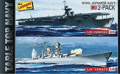 Lindberg MODEL SHIPS Lindberg 1/1200 Tabletop Navy: IJN Yamato Battleship & Zuikaku Aircraft Carrier (2 Kits)