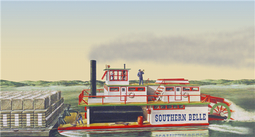 Lindberg MODEL SHIPS Lindberg 1/64 Southern Belle Stern-Wheel Powered River Boat Kit