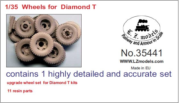 LZ Models MILITARY MODEL LZ Models 1/35 Diamond T Wheels for MZZ (Resin) Kit