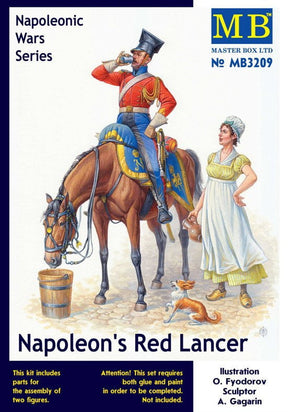 Master Box MILITARY MODEL Master Box Ltd 1/32 Napoleon's Red Lancer Mounted on Horse w/Maiden Kit