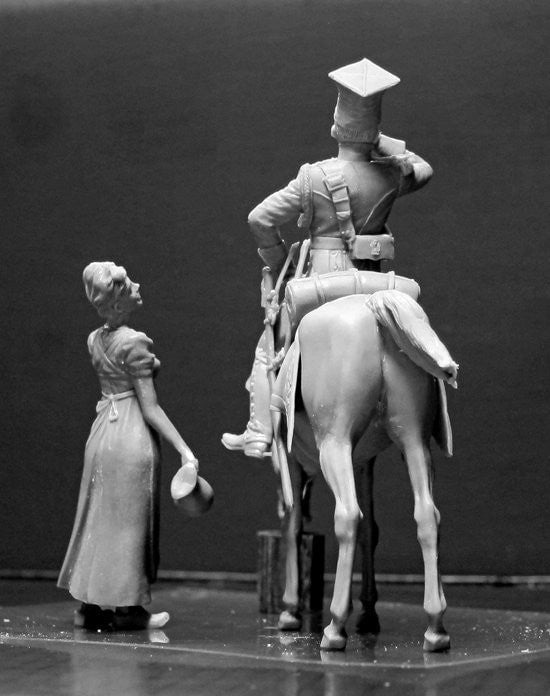 Master Box MILITARY MODEL Master Box Ltd 1/32 Napoleon's Red Lancer Mounted on Horse w/Maiden Kit