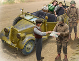 Master Box MILITARY MODEL Master Box Ltd 1/35 Hitching a Ride, German SdKfz 1 Type 170VK Car w/2 US Paratroopers, 3 Civilians Kit