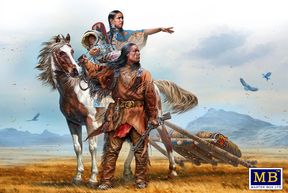 Master Box MILITARY MODEL Master Box Ltd 1/35 On the Great Plains Indian Family w/Horse & Accessories
