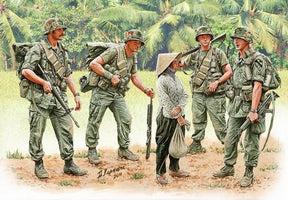 Master Box MILITARY MODEL Master Box Ltd 1/35 US Soldiers Patrolling Vietnam (4 & Woman) Kit
