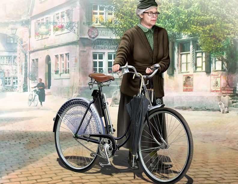 Master Box MILITARY MODEL Master Box Ltd 1/35 WWII Frau Muller Woman & Women's Bicycle Europe Kit