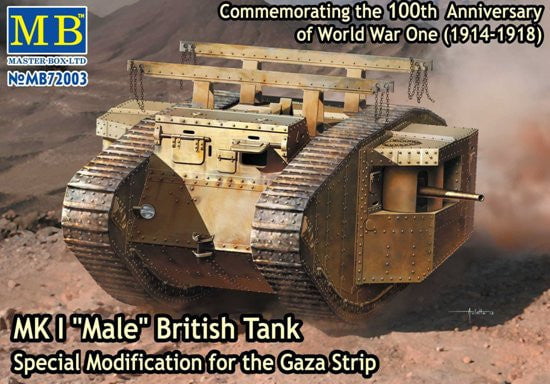 Master Box MILITARY MODEL Master Box Ltd 1/72 WWI British Male Mk I Tank Modified for Gaza Strip Kit