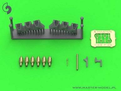 Master Model 1/48 Master Model Curtiss P-40 E - gunsight & Pitot Tube & Browning .50 blast tubes with adapter for Eduard model kit
