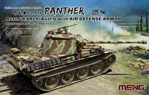 Meng MILITARY MODEL Meng 1/35 SdKfz 171 Panther Ausf G Early German Medium Tank w/Air Defense Armor Kit