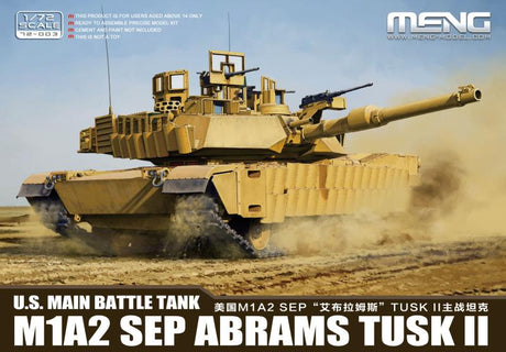 Meng MILITARY MODEL Meng 1/72 US M1A2 SEP Abrams Tusk II Main Battle Tank Kit
