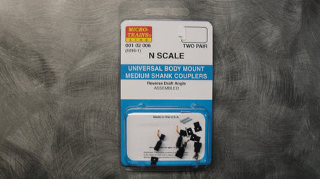 Micro Trains MICRO TRAINS / 001 02 006 UNIVERSAL BODY MOUNT MED SHANK COUPLERS- (1016-1)  (SCALE=N)