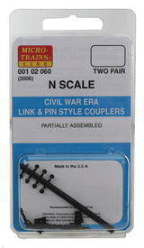 Micro Trains MICRO TRAINS / 001 02 060 CIVIL WAR ERA LINK & PIN STYLE COUPLERS- (2006)  (SCALE=N)