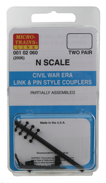 Micro Trains MICRO TRAINS / 001 02 060 CIVIL WAR ERA LINK & PIN STYLE COUPLERS- (2006)  (SCALE=N)