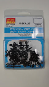 Micro Trains MICRO TRAINS / 001 10 001 UNIVERSAL BODY MOUNT SHORT SHANK COUPLERS- (1015-10)  (SCALE=N)