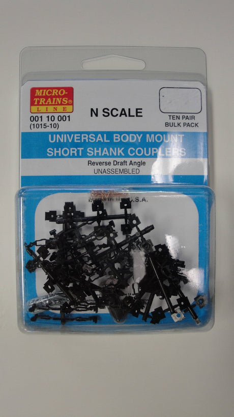 Micro Trains MICRO TRAINS / 001 10 001 UNIVERSAL BODY MOUNT SHORT SHANK COUPLERS- (1015-10)  (SCALE=N)