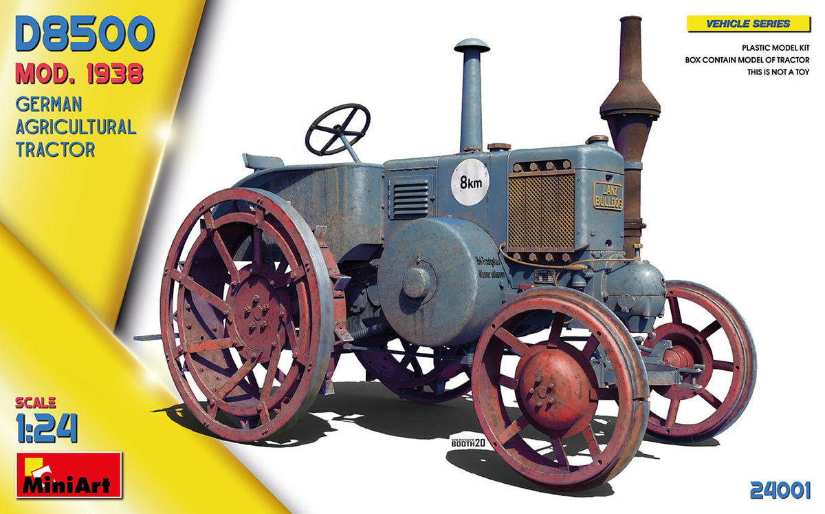 MiniArt 1/24 - Vehicle MiniArt 24001 1/24 German D8500 Mod. 1938 Agricultural Tractor Model Kit