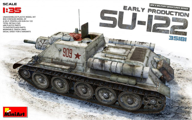 MiniArt 1/35 (AFV) Armored Fighting Vehicle MiniArt 35181 1/35 WWII Soviet SU-122 Early Production Model Tank Kit
