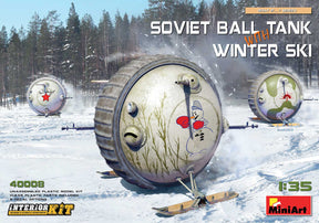 MiniArt 1/35 (AFV) Armored Fighting Vehicle MiniArt 40008 1/35 Soviet Ball Tank with Skis and Interior Kit Model Kit