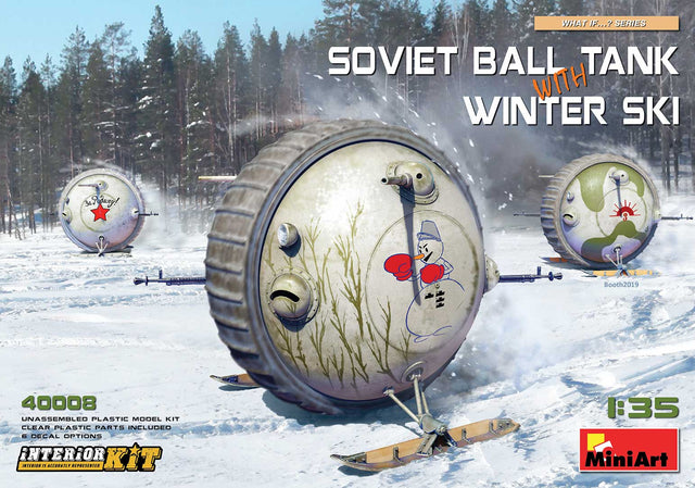 MiniArt 1/35 (AFV) Armored Fighting Vehicle MiniArt 40008 1/35 Soviet Ball Tank with Skis and Interior Kit Model Kit