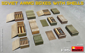 MiniArt 1/35 AFV Detail Accessories MiniArt 35261 1/35 Soviet Ammo Boxes with Shells Set Model Kit