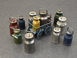 MiniArt 1/35 Scene Details MiniArt 35580 1/35 Milk Cans with Small Cart Model Kit