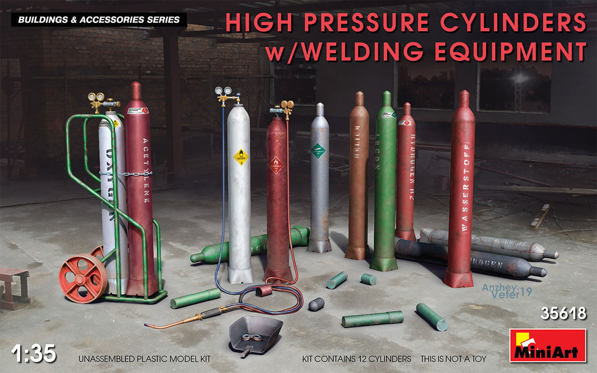 MiniArt 1/35 Scene Details MiniArt 35618 1/35 High Pressure Cylinders with Welding Equipment Model Kit