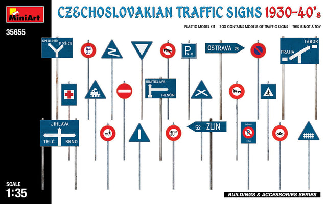MiniArt 1/35 Scene Details MiniArt 35655 1/35 Czech Traffic Signs 1930-40s Model Kit