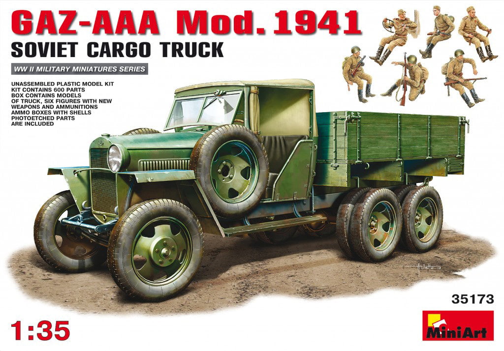 MiniArt 1/35 Vehicle MiniArt 35173 1/35 GAZ-AAA Cargo Truck 1941 with Figures Model Kit