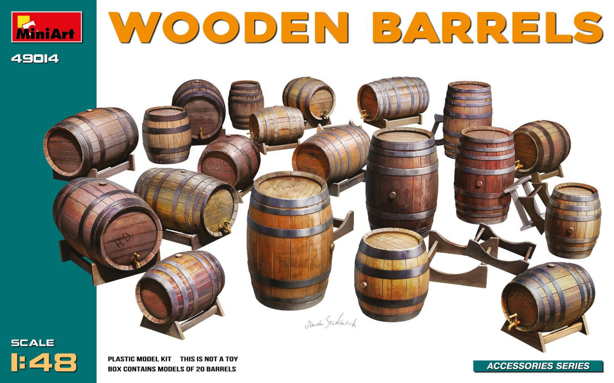 MiniArt 1/48 AFV Detail Accessories MiniArt 49014 1/48 Wooden Barrels Model Kit