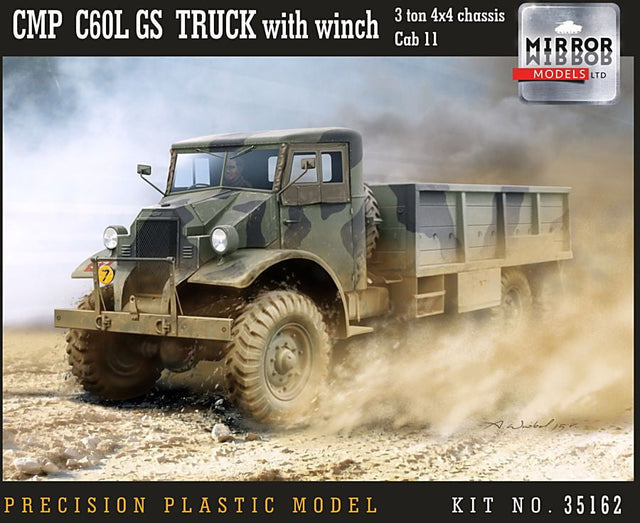 Mirror Models MILITARY MODELS Mirror Models Military 1/35 CMP C60L Cab 11 3-Ton 4x4 GS Truck w/Winch Kit
