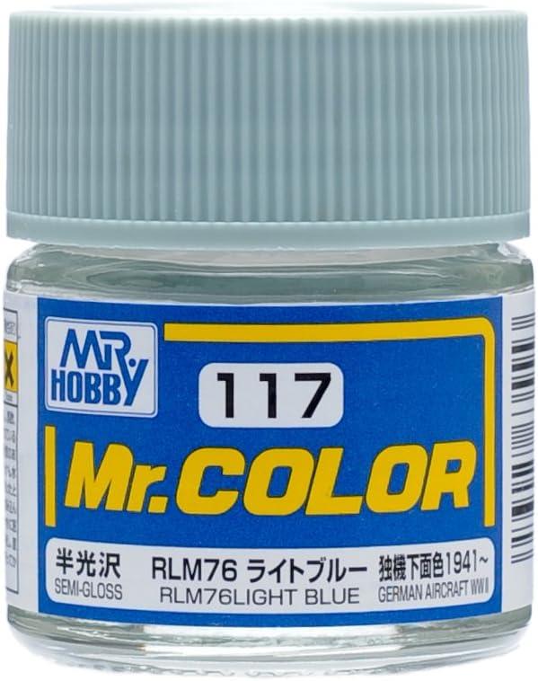 Mr. Hobby Paint Mr. Hobby C117 Mr. Color Semi Gloss RLM76 Light Blue Lacquer Paint 10ml