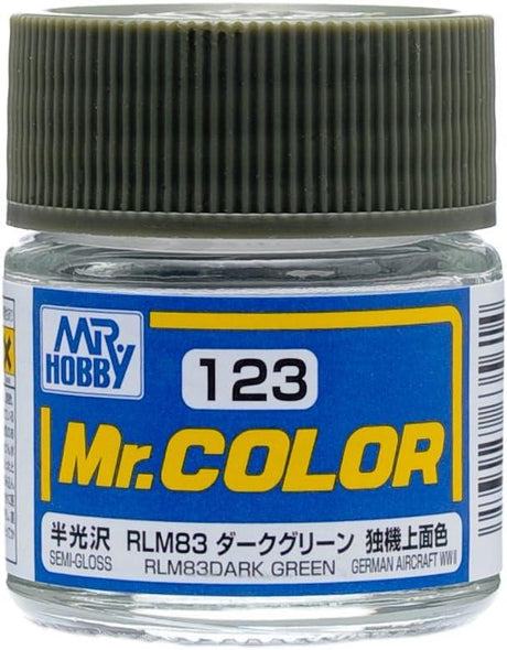 Mr. Hobby Paint Mr. Hobby C123 Mr. Color Semi Gloss RLM83 Dark Green Lacquer Paint 10ml