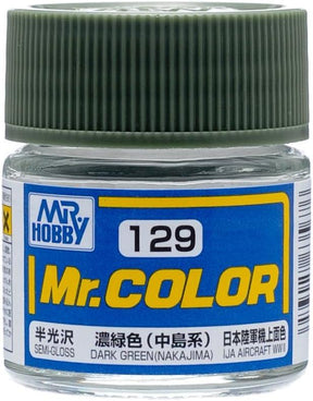 Mr. Hobby Paint Mr. Hobby C129 Mr. Color Semi Gloss Dark Green (Nakajima) Lacquer Paint 10ml