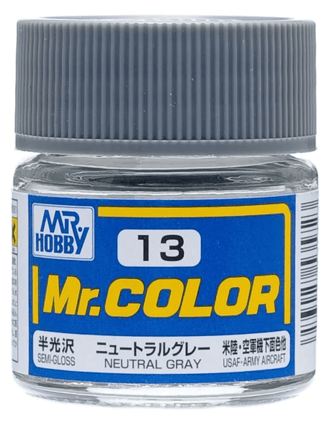 Mr. Hobby Paint Mr. Hobby C13 Mr. Color Semi Gloss Neutral Gray Lacquer Paint 10ml