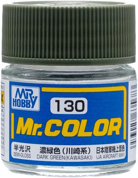 Mr. Hobby Paint Mr. Hobby C130 Mr. Color Semi Gloss Dark Green (Kawasaki) Lacquer Paint 10ml
