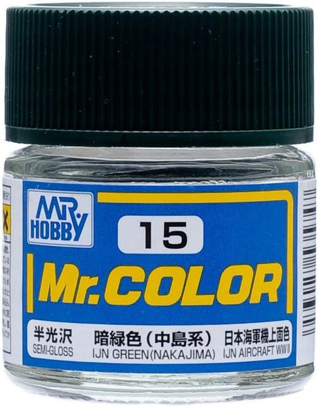 Mr. Hobby Paint Mr. Hobby C15 Mr. Color Semi Gloss IJN Green Nakajima Lacquer Paint 10ml