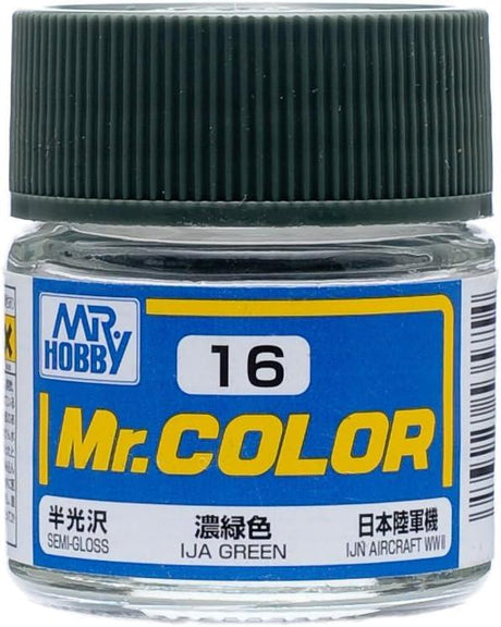 Mr. Hobby Paint Mr. Hobby C16 Mr. Color Semi Gloss IJA Green Lacquer Paint 10ml