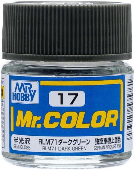 Mr. Hobby Paint Mr. Hobby C17 Mr. Color Semi Gloss RLM71 Dark Green Lacquer Paint 10ml