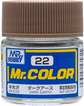 Mr. Hobby Paint Mr. Hobby C22 Mr. Color Semi Gloss Dark Earth Lacquer Paint 10ml