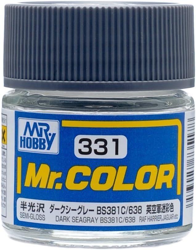 Mr. Hobby Paint Mr. Hobby C331 Mr. Color Semi Gloss Dark Seagray BS381C/638 Lacquer Paint 10ml
