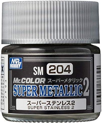 Mr. Hobby Paint Mr. Hobby SM204 Mr. Color Super Metallic Stainless 2 Lacquer Paint 10ml