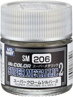 Mr. Hobby Paint Mr. Hobby SM206 Mr. Color Super Metallic Chrome Silver 2 Lacquer Paint 10ml