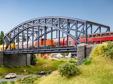Noch MODEL TRAINS Noch HO Double Track Arch Bridge w/Hard Foam Bridge Abutments Laser-Cut Card Kit