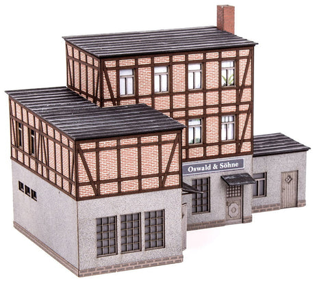 Noch MODEL TRAINS Noch HO Oswald & Sons Plumbing Factory Laser-Cut Card Kit