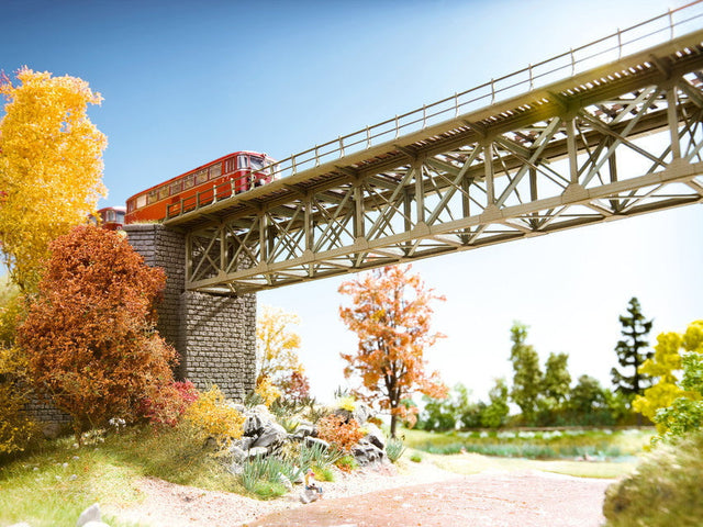 Noch MODEL TRAINS Noch N Steel Truss Bridge w/Cut-Stone Abutments Laser-Cut Card Kit